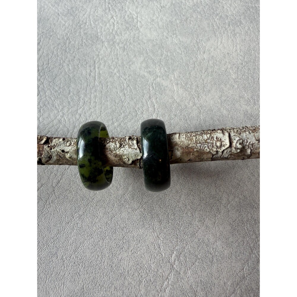 Natural icy Jade marble pattern band Ring US 7 Minimalist jewelry in 2 colors